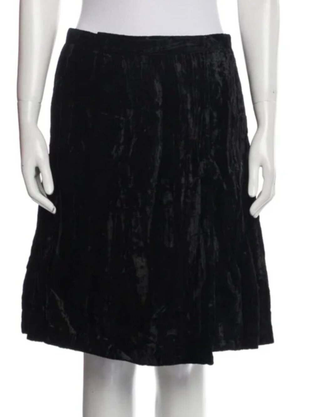 Saint Laurent | Vintage Rare Black Velvet Mini Wrap Skirt 12